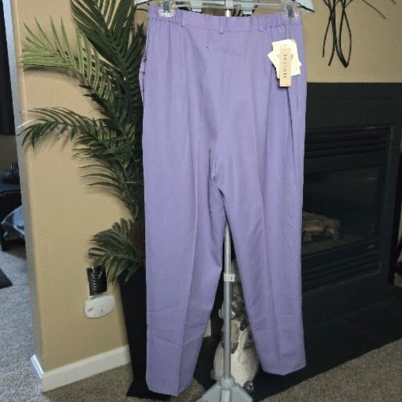 NWT Career Essentials sz 14 high waist wool lavender pants - Picture 2 of 3